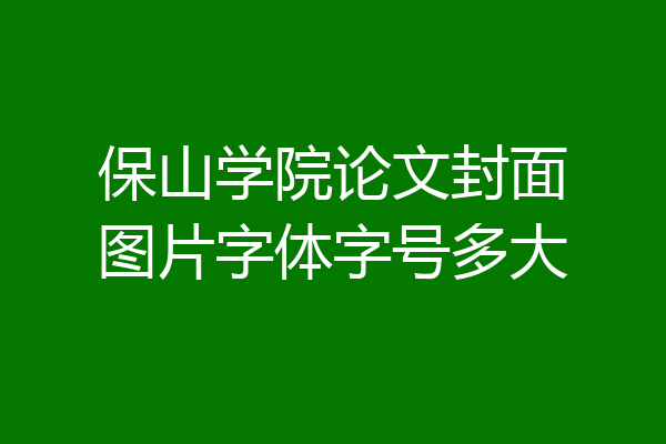 保山学院论文封面图片字体字号多大