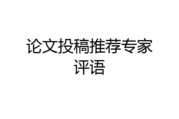 论文投稿推荐专家评语