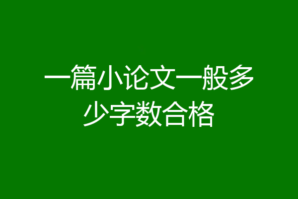 一篇小论文一般多少字数合格