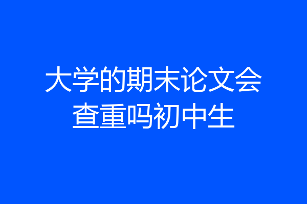 大学的期末论文会查重吗初中生