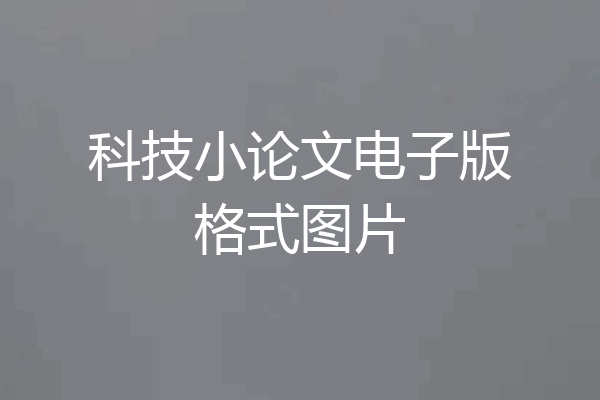科技小论文电子版格式图片