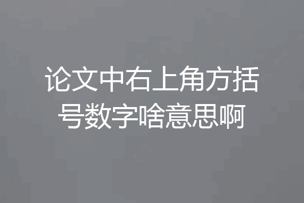 论文中右上角方括号数字啥意思啊