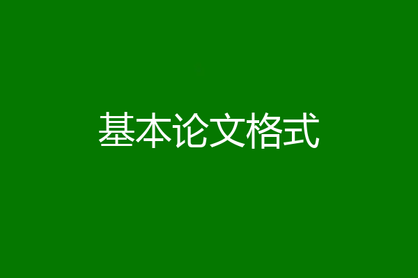 基本论文格式