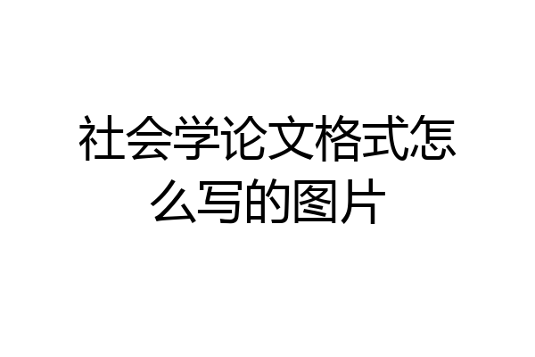 社会学论文格式怎么写的图片