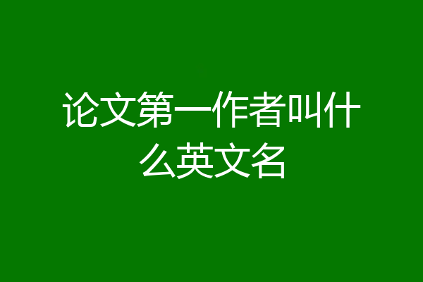 论文第一作者叫什么英文名