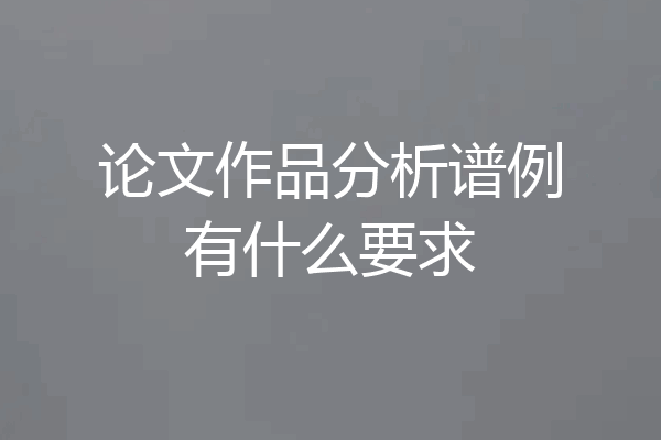 论文作品分析谱例有什么要求