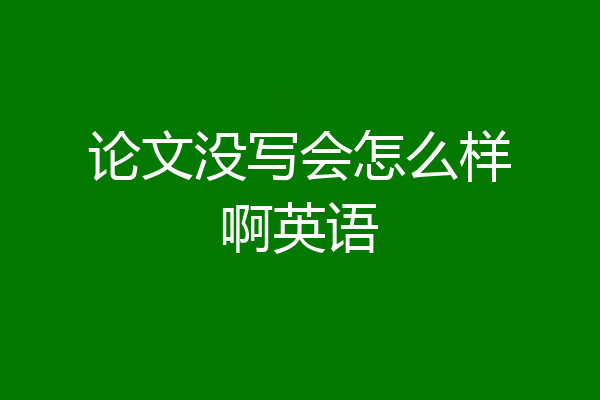 论文没写会怎么样啊英语