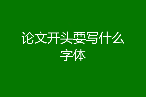 论文开头要写什么字体