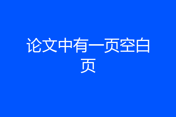 论文中有一页空白页