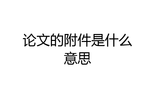 论文的附件是什么意思