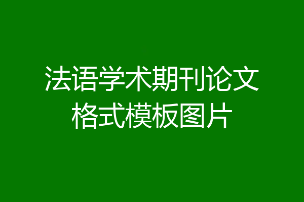 法语学术期刊论文格式模板图片