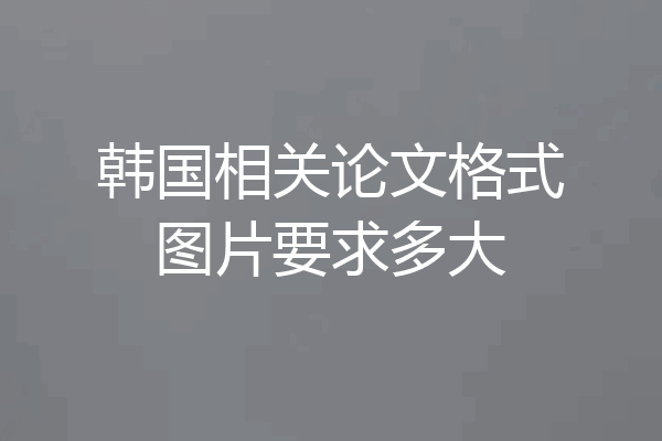 韩国相关论文格式图片要求多大