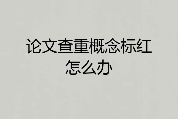 论文查重概念标红怎么办