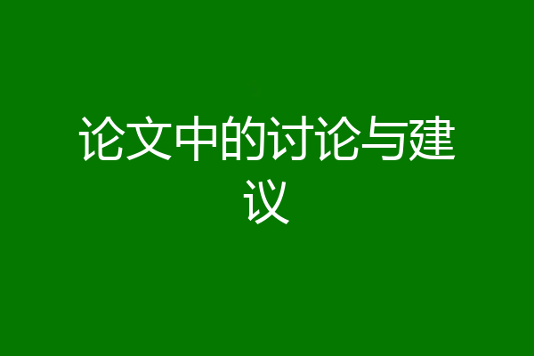 论文中的讨论与建议