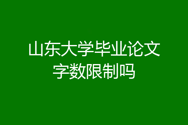 山东大学毕业论文字数限制吗