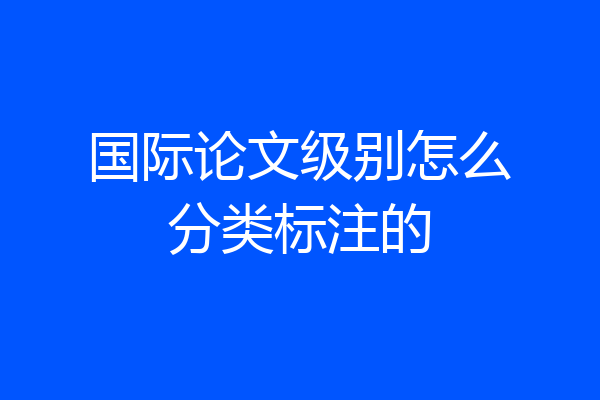 国际论文级别怎么分类标注的