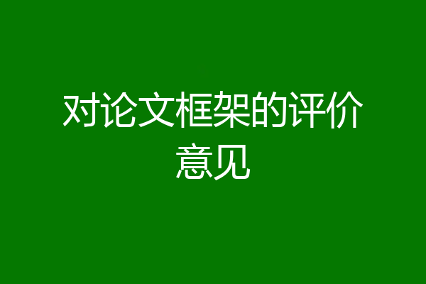 对论文框架的评价意见