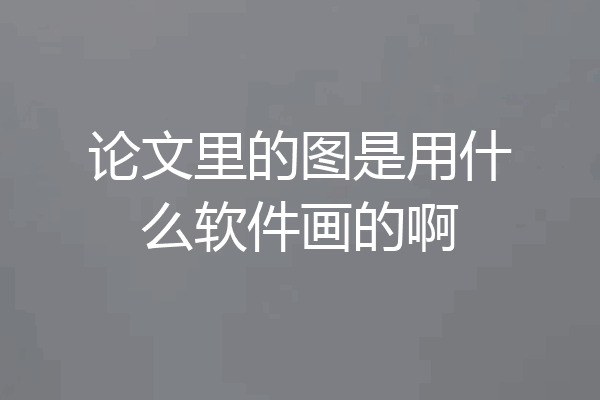 论文里的图是用什么软件画的啊