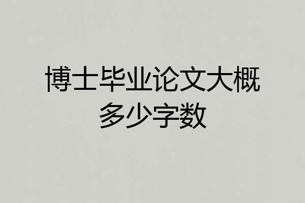 博士毕业论文大概多少字数