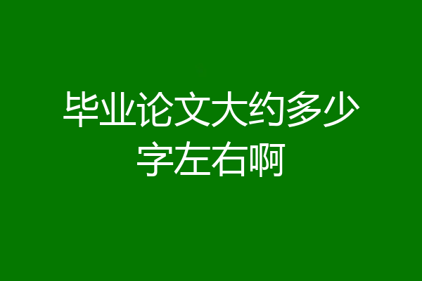 毕业论文大约多少字左右啊