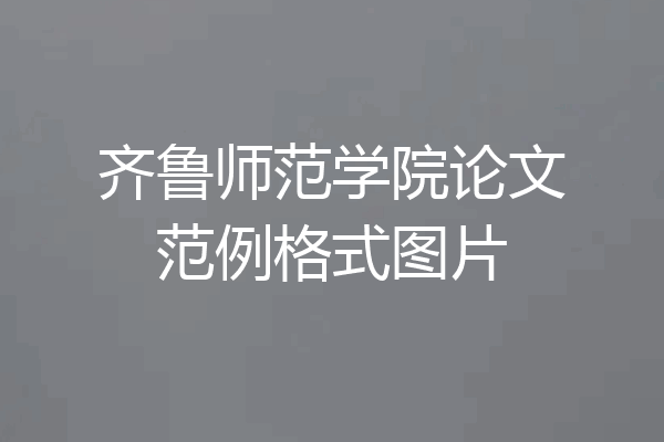 齐鲁师范学院论文范例格式图片