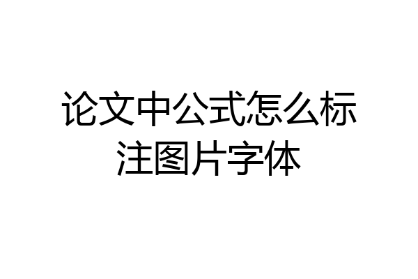 论文中公式怎么标注图片字体