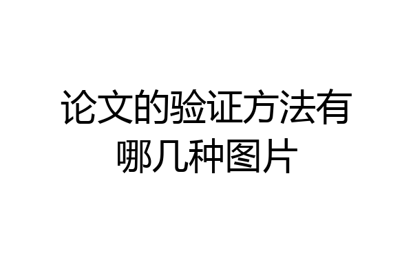 论文的验证方法有哪几种图片