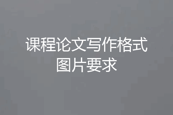 课程论文写作格式图片要求