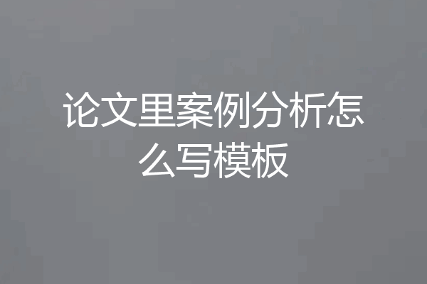 论文里案例分析怎么写模板