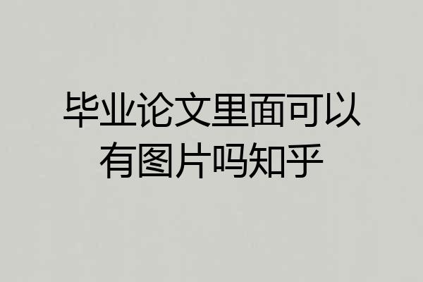 毕业论文里面可以有图片吗知乎