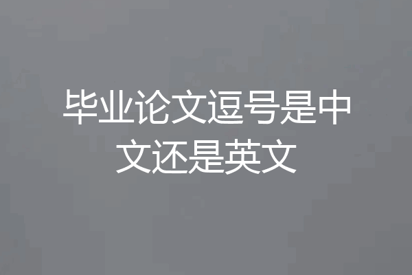 毕业论文逗号是中文还是英文