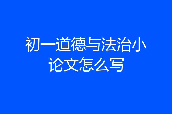 初一道德与法治小论文怎么写