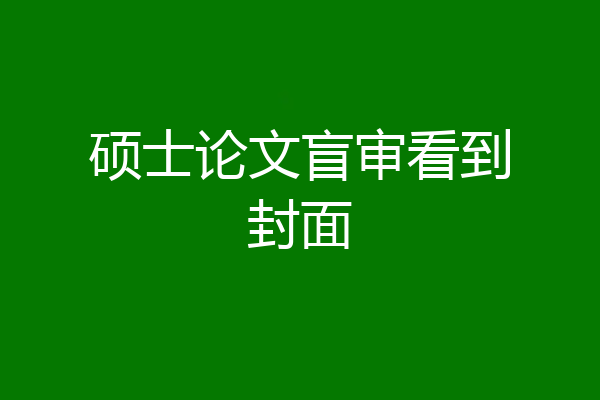 硕士论文盲审看到封面