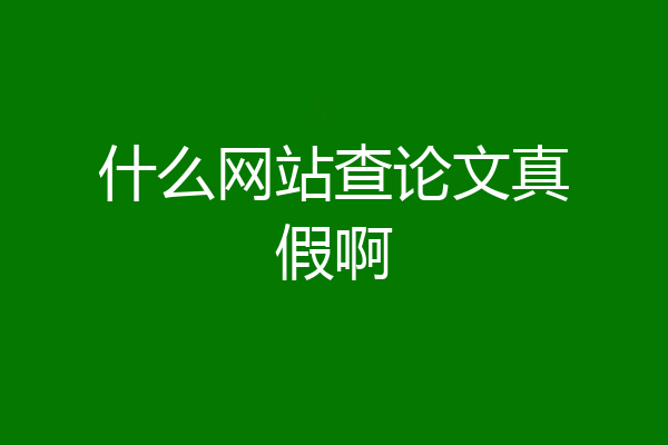 什么网站查论文真假啊