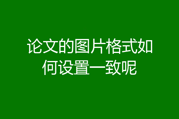 论文的图片格式如何设置一致呢