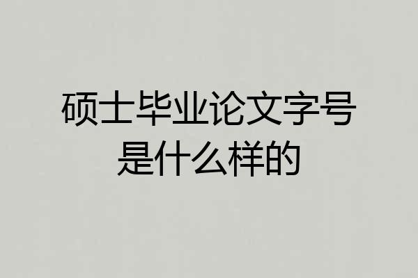 硕士毕业论文字号是什么样的