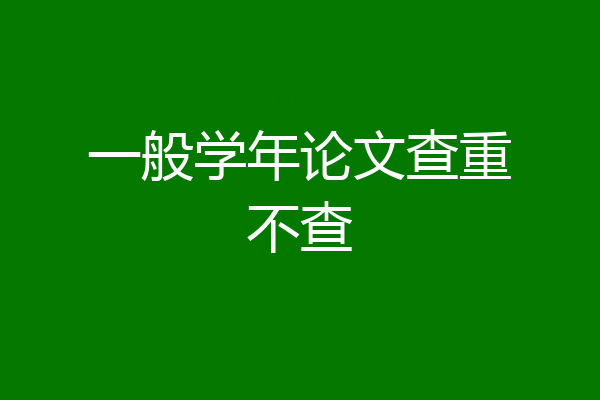 一般学年论文查重不查