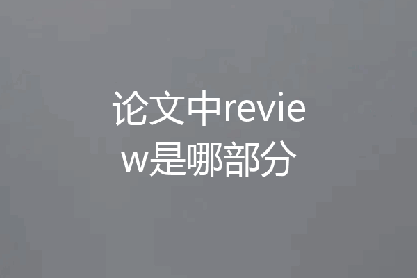 论文中review是哪部分