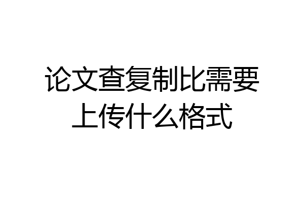 论文查复制比需要上传什么格式