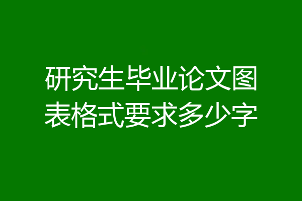 研究生毕业论文图表格式要求多少字