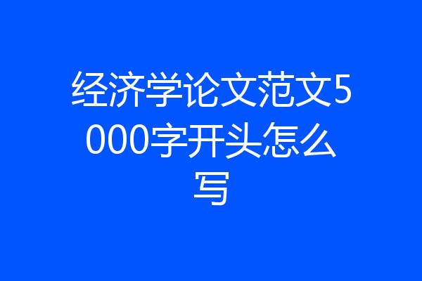 经济学论文范文5000字开头怎么写