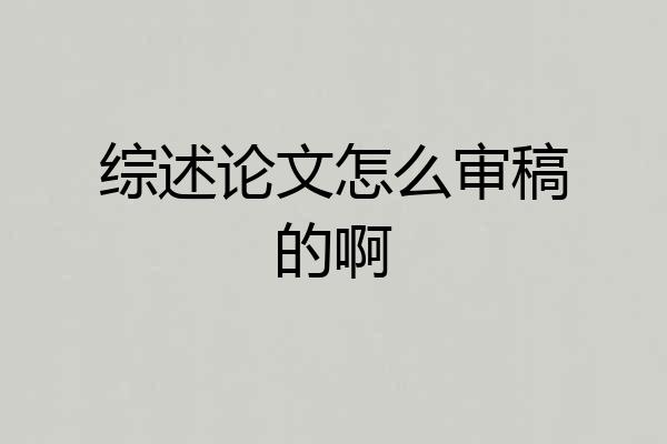 综述论文怎么审稿的啊