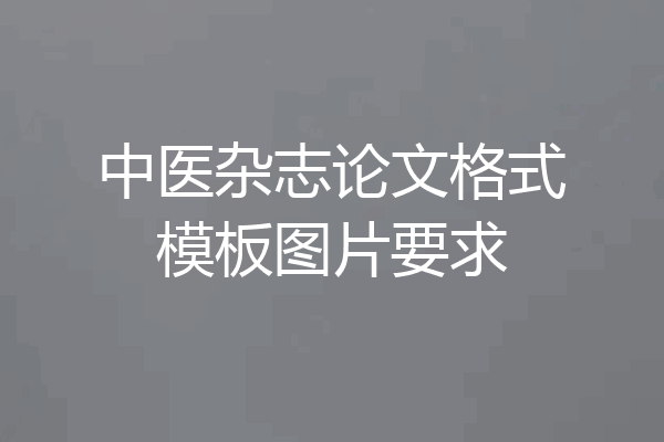 中医杂志论文格式模板图片要求