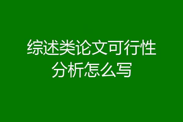 综述类论文可行性分析怎么写