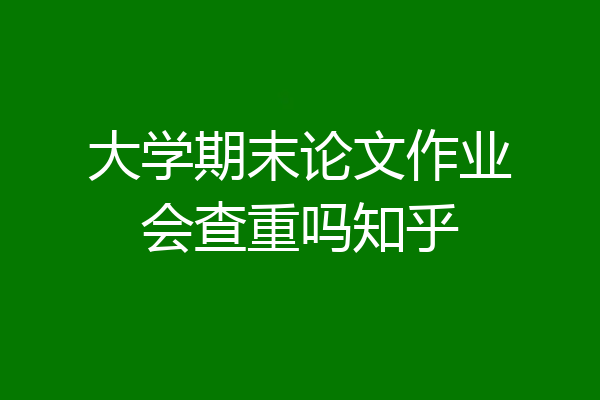大学期末论文作业会查重吗知乎