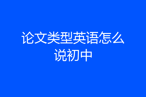 论文类型英语怎么说初中