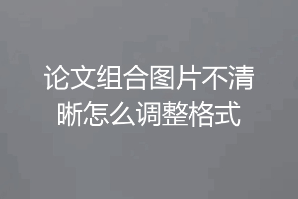 论文组合图片不清晰怎么调整格式