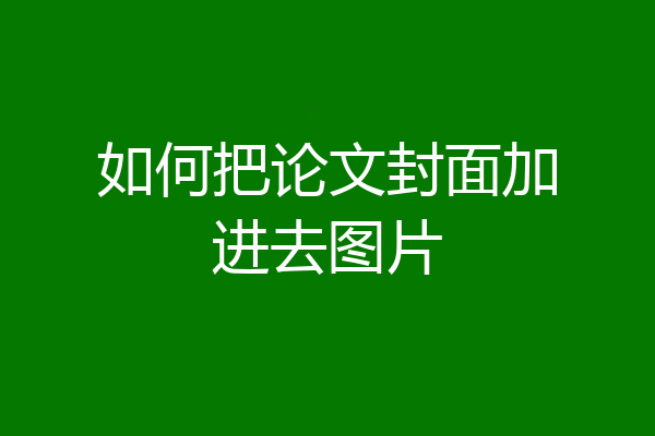 如何把论文封面加进去图片
