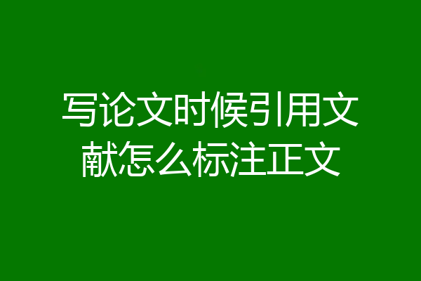 写论文时候引用文献怎么标注正文