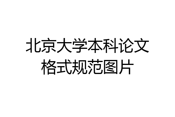 北京大学本科论文格式规范图片